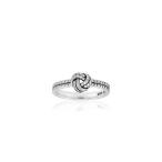 Pandora Sparkling Love Knot Silver Ring 190997CZ48