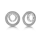 Pandora Forever Signature Stud Earrings With Clear CZ 297446CZ