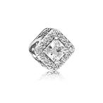 PANDORA Charm in sterling silver with clear cubic zirconia - 796206CZ