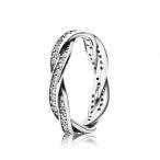 Pandora Ring Twist of Fate, Clear Cubic Zirconia, Size 54 Eur