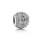 PANDORA Charm in Sterling Silver with Clear Cubic Zirconia and Milgrai