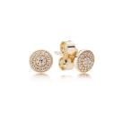 Pandora Radiant Elegance Gold Stud Earrings with Clear Cubic Zirconia