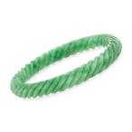 Ross-Simons Carved Green Jade Bangle Bracelet