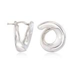 Ross-Simons Italian Sterling Silver Swirl Hoop Earrings