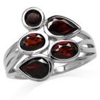 3.14ct. Natural Garnet White Gold Plated 925 Sterling Silver Cluster R