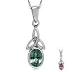 Simulated Color Change Alexandrite 925 Sterling Silver Triquetra Celti