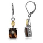 5.98ct. Natural Octagon Shape Smoky Quartz &amp; Citrine 925 Sterling Silv