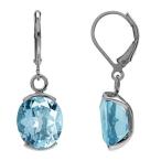 10.88ct. Genuine Blue Topaz White Gold Plated 925 Sterling Silver Leve