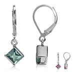 Simulated Color Change Alexandrite White Gold Plated 925 Sterling Silv