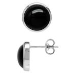 9MM Genuine Round Shape Black Onyx White Gold Plated 925 Sterling Silv