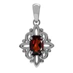 Natural Garnet White Gold Plated 925 Sterling Silver Victorian Style F