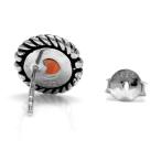 Cabochon Garnet 925 Sterling Silver Rope Stud Earrings