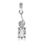 1.02ct. Genuine White Topaz Gold Plated 925 Sterling Silver Classic Pe