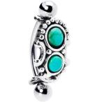 Body Candy Silver 925 Top Down Southwest Greenish Blue Eyebrow Ring