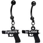 Body Candy Handcrafted Black Anodized Partners in Crime Best Friends D