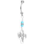 Body Candy Handcrafted 14G Steel Cactus Reversible Belly Button Ring W