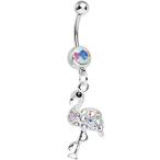 Body Candy Aurora Ready to Party Flamingo Dangle Belly Ring