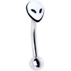 Body Candy Steel Gray Alien Curved Eyebrow Ring 16 Gauge 5/16"