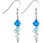 Body Candy Handcrafted 925 Silver Blue Icicle Drop Earrings Created wi