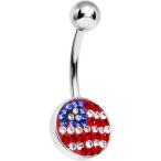 Patriotic Brilliance American Flag Belly Ring