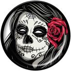 Body Candy Black Acrylic Katrina Sugar Skull with Rose Saddle Ear Gaug