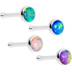 Body Candy Steel Multi 3mm Synthetic Opal Press Fit Nose Bone 4 Pack 2