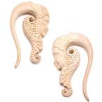 Body Candy Womens Ear Plug Gauges Organic Hand Carved Wood Forest Nymp