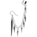 Body Candy Handcrafted Silver Plated Studded Spike Fish Hook Earring t