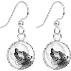 Body Candy Stainless Steel Howling Wolf Dangle Earrings