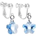 Body Candy Handcrafted Silver Plated Blue Flower Clip On Earrings Crea