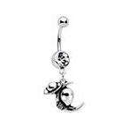 Body Candy 14G Womens 316L Steel Navel Ring Piercing Clear Accent UFO