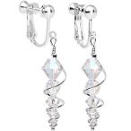 Body Candy Handcrafted Silver Plated Clear Icicle Clip On Earrings Cre