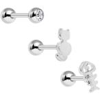 Body Candy Stainless Steel Kitty Cat and Fish Bones Tragus Cartilage E