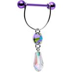 Body Candy Handcrafted Purple Teardrop Dangle Nipple Ring Set of 2 Cre