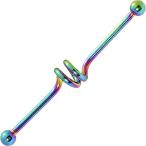Body Candy Spiral Rainbow Industrial Project Bar 40mm