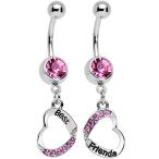 Body Candy Stainless Steel Rosy Pink Accent Best and Friends Matching