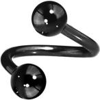 Body Candy Anodized Titanium Stainless Steel Black Spiral Twister Bell