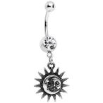 Body Candy Sun Meets Moon Celestial Dangle Belly Ring