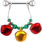 Body Candy Handcrafted Holiday Jingle Bell Nipple Ring Set of 2 Create