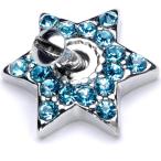 Body Candy Surgical Steel Brilliant Blue Accent 10mm Six Point Star De