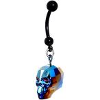 Body Candy Black Anodized Titanium Steel Skull Halloween Belly Button