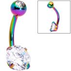 Body Candy 14G Steel 5Pc Navel Ring Piercing Clear Accent Variety Glam