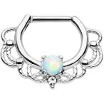 Body Candy Stainless Steel Synthetic Opal Rope Accent Septum Clicker 1