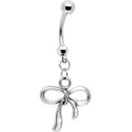 Body Candy Women's Feminine Ribbon Bow Belly Button Ring