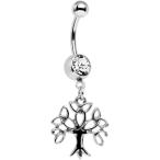 Body Candy Stainless Steel Clear Accent Celtic Knot Triquetra Tree of