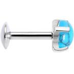 Body Candy 16G 1/4" Turquoise Stainless Steel Internally Threaded Labr