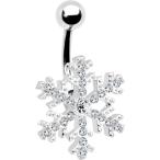 Body Candy Stainless Steel Clear Accent Paved Winter Wonder Snowflake