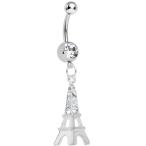 Body Candy Clear Elegant Eiffel Tower Dangle Belly Ring