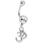 Body Candy Handcrafted Stainless Steel Ohm J-Bar Dangle Belly Ring