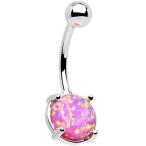 Body Candy Women's Solid 14k White Gold 8mm Oval Fuchsia Synthetic Opa
